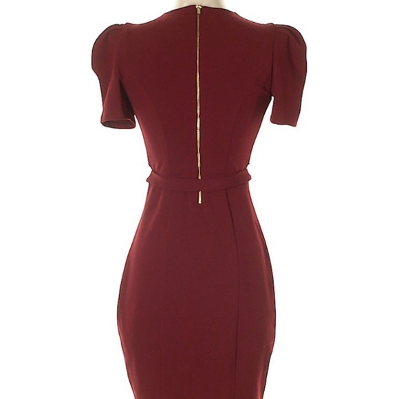 NEW Express PUFF SLEEVE BELTED SHEATH DRESS - Picture 4 of 5